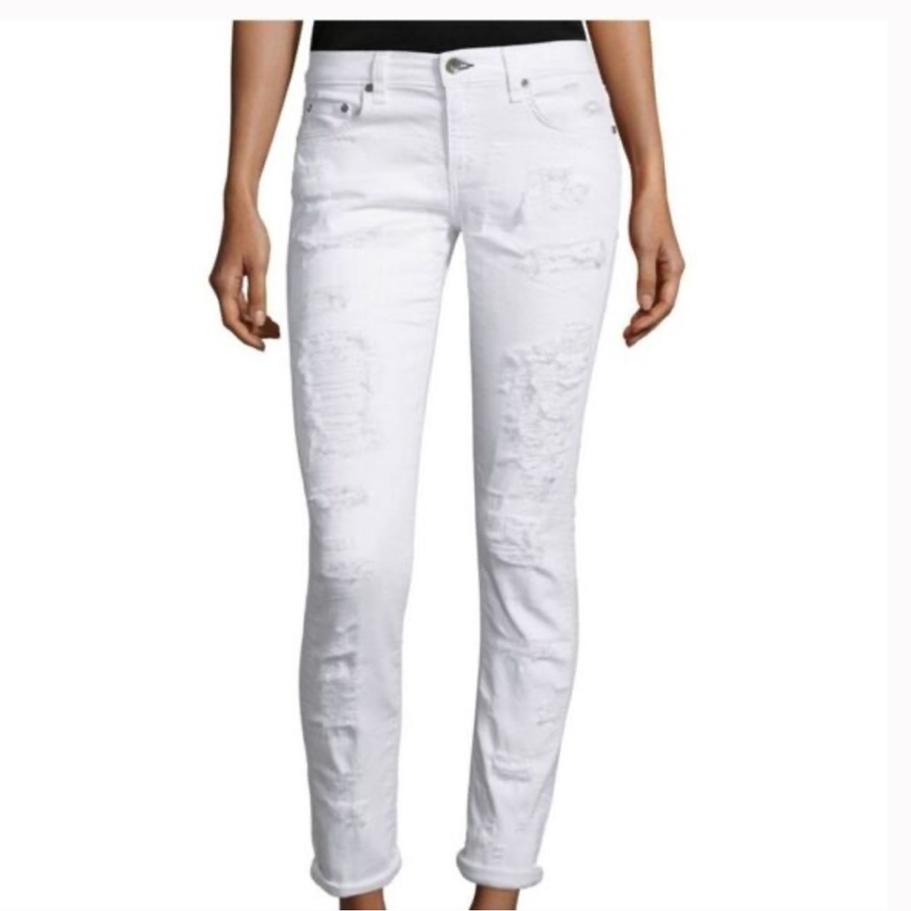 Rag & Bone Dre Brigade Distressed Cropped Skinny Jeans- Size 25 - Picture 2 of 7
